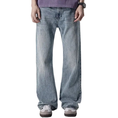 Light Wash Relaxed Straight-Leg Jeans