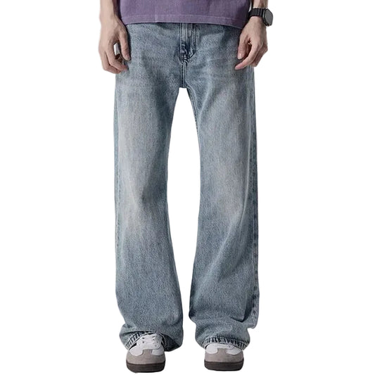Light Wash Relaxed Straight-Leg Jeans