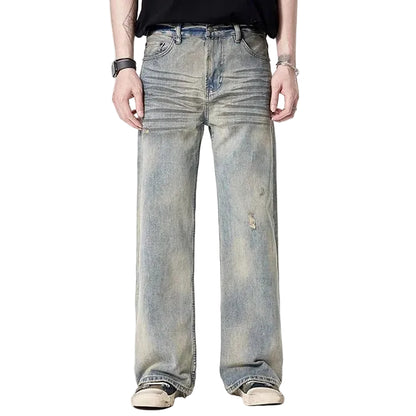 Vintage Wash Straight-Leg Jeans