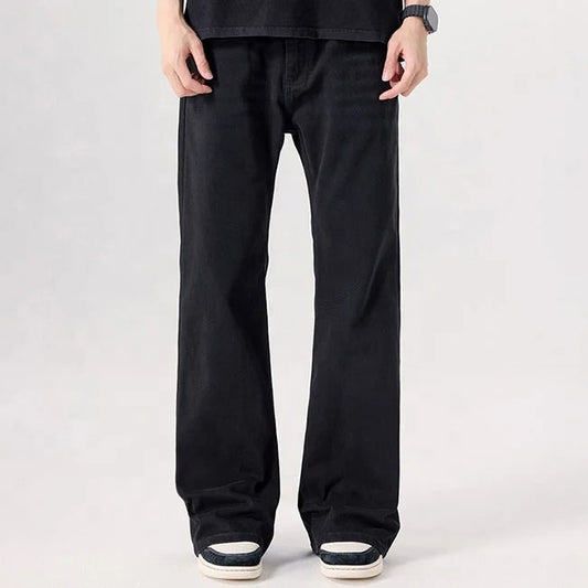 Black Relaxed Straight-Leg Jeans