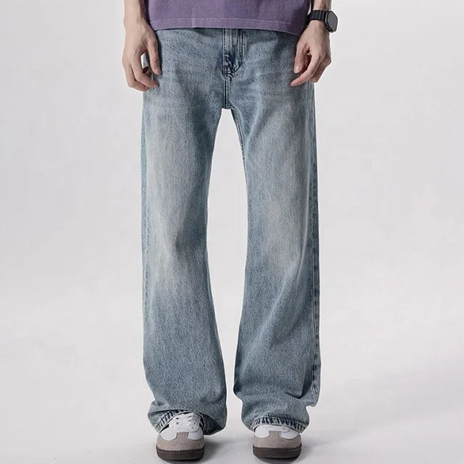 Light Wash Relaxed Straight-Leg Jeans