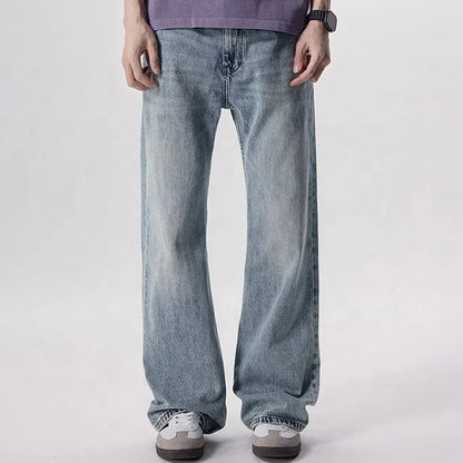 Light Wash Relaxed Straight-Leg Jeans