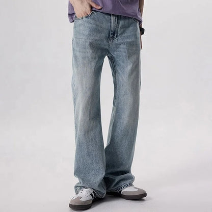 Light Wash Relaxed Straight-Leg Jeans