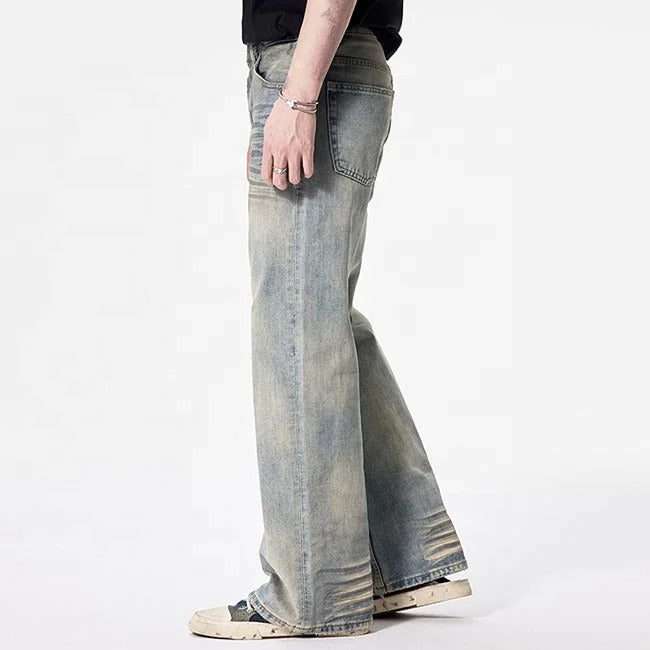 Vintage Wash Straight-Leg Jeans