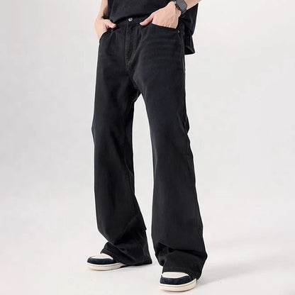 Black Relaxed Straight-Leg Jeans
