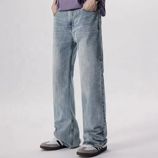 Light Wash Relaxed Straight-Leg Jeans