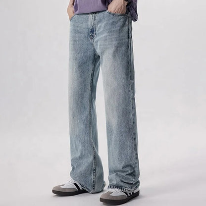 Light Wash Relaxed Straight-Leg Jeans