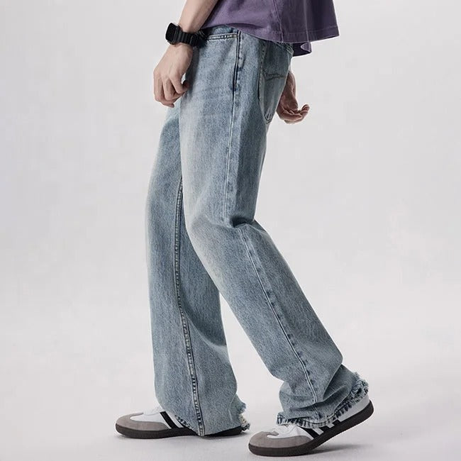 Light Wash Relaxed Straight-Leg Jeans