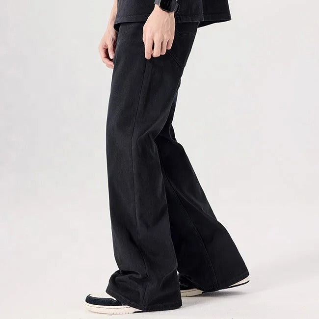 Black Relaxed Straight-Leg Jeans