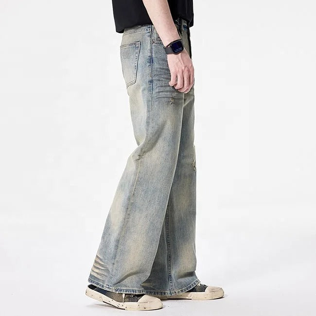 Vintage Wash Straight-Leg Jeans