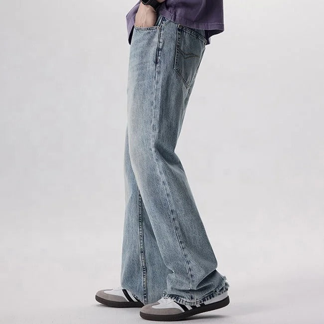 Light Wash Relaxed Straight-Leg Jeans