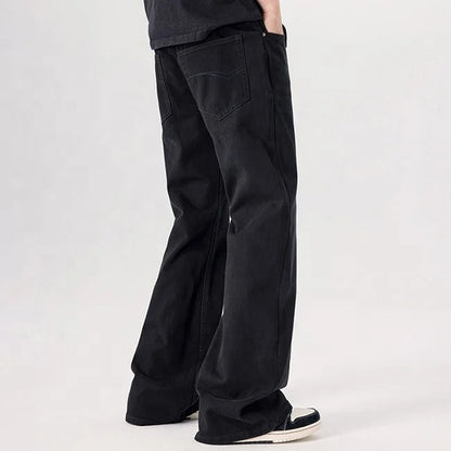 Black Relaxed Straight-Leg Jeans