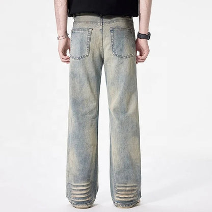Vintage Wash Straight-Leg Jeans