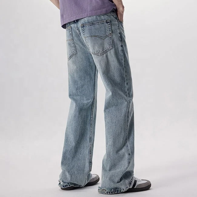 Light Wash Relaxed Straight-Leg Jeans