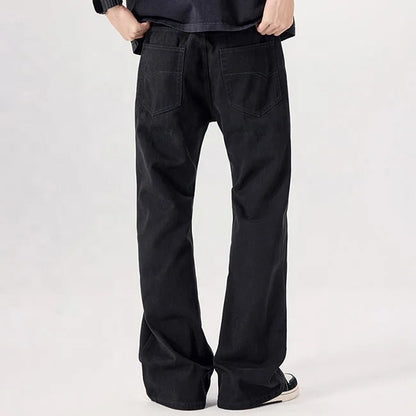 Black Relaxed Straight-Leg Jeans